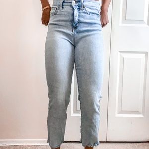 Light Blue high waisted fashion nova mom/bf jeans